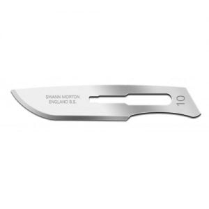Swann Morton Scalpel Blades, Carbon Steel, Non Sterilized, Blue Box - No. 10